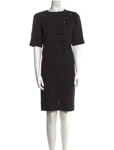 Pre-owned Pierre Cardin Wool Mini Dress In Black