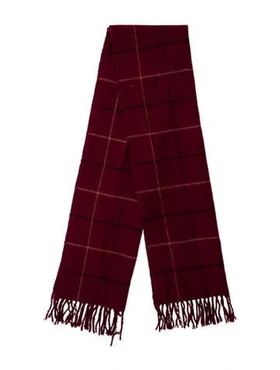 Pre-owned Pierre Cardin Wool Vintage Scarf In Burgundy