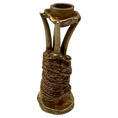 Pre-owned Pierre Casenove Aluminum Sculptural Candlestick By  For Fondica, France, C. 1990 In Brown