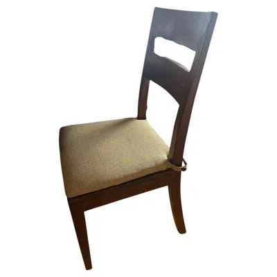 Pre-owned Pierre Chapo 6 Vintage Solid Teak Ladder-back Dining Chairs With Custom Cushions In Brown