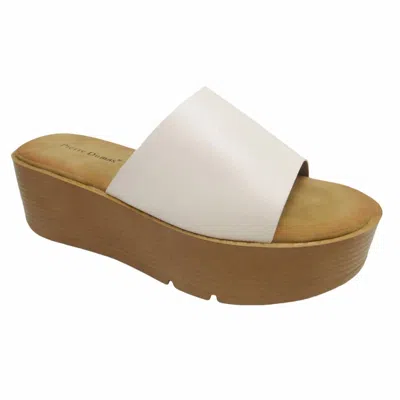 Pierre Dumas Aster-4 Wedge Slide Sandal In Nude In Brown