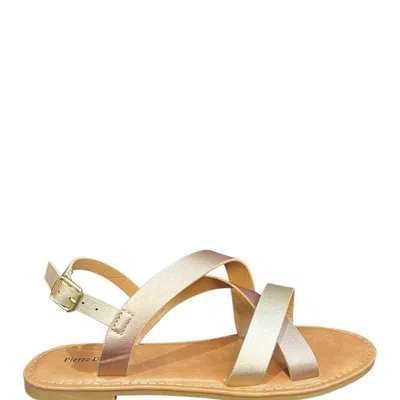 Pierre Dumas Two Tone Sandals In Gold