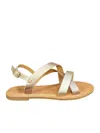 PIERRE DUMAS TWO TONE SANDALS IN GOLD MULTI