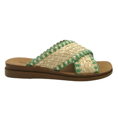 Pierre Dumas Women's Caliso Slide Sandals In Emerald In Gold