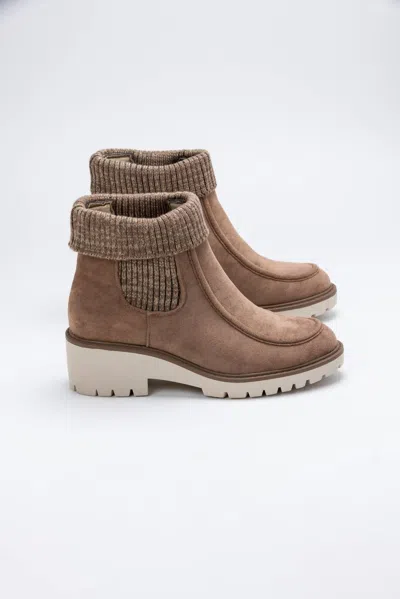 Pierre Dumas Women's Danielle Medium Smoosh Bootie In Taupe In Grey