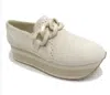 Pierre Dumas Women's Down Time Slip On Shoes In Ivory Suede In White