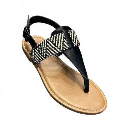 Pierre Dumas Women's Open Toe Raffia Trim Sandal In Black