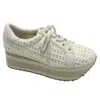 Pierre Dumas Women's Paloma-4 Platform Sneaker In Cream And Gold In Multi