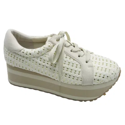Pierre Dumas Women's Paloma-4 Platform Sneaker In Cream And Gold In Multi