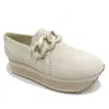 Pierre Dumas Women's Down Time Slip On Shoes In Ivory Suede In Multi