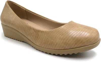 Pierre Dumas Women's Relax-28 Wedge Shoe In Taupe Croco In Multi