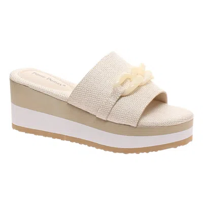 Pierre Dumas Women's Saint 3 Wedge Sandal In Cream In Neutral