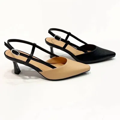 Pierre Dumas Women's Scarlet Sling Back Kitten Heel In Black