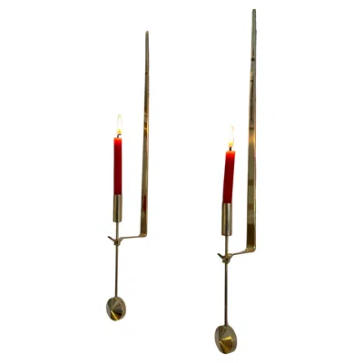 Pre-owned Pierre Forsell Wall Candle Brass. Sweden Design By  For Skultuna, No. 71. 1950s In Brown