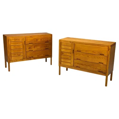Pre-owned Pierre Gautier-delaye , French Modern, Pine, Rare Commodes, France, 1957 In Brown