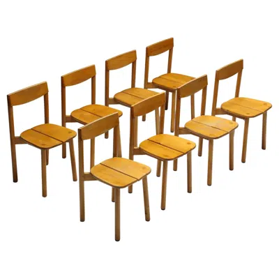 Pre-owned Pierre Gautier-delaye Pierre Gautier Delaye Dining Chairs, 1960s In Brown