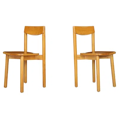 Pre-owned Pierre Gautier-delaye Pierre Gautier Solid Chairs In Blond Beech, France, 1960s In Brown