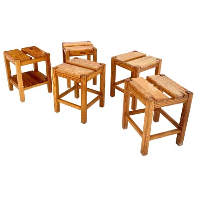 Pre-owned Pierre Gautier-delaye Pine Stools In Brown