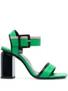 Pierre Hardy 100mm Block Heel Sandals In 绿色