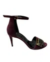 Pierre Hardy 3d Cube Ankle Strap Heels In Burgundy Suede In Red