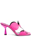 Pierre Hardy Lava Bulles 85mm Laser-cut Leather Mules In Pink