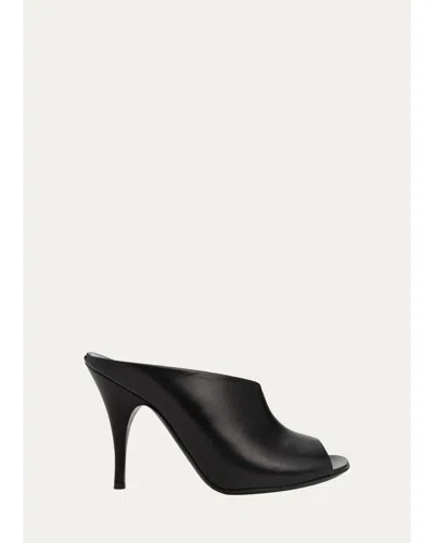 Pierre Hardy 95mm Diana Leather Asymmetric Mules In Black