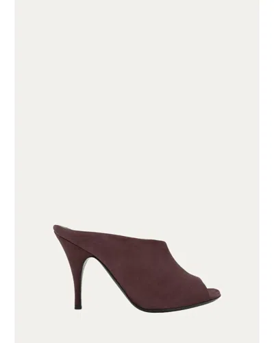 Pierre Hardy 95mm Diana Leather Asymmetric Mules In Brown