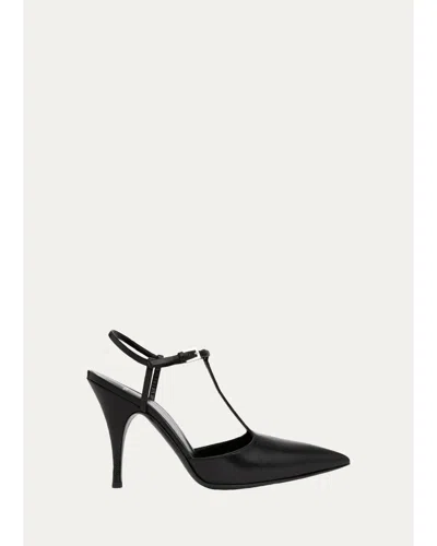 Pierre Hardy 95mm Joy Leather T-strap Pumps In Black