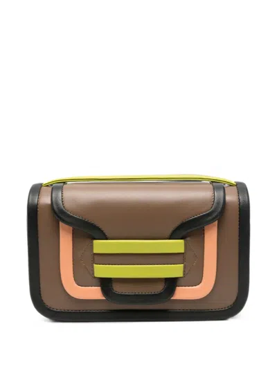 Pierre Hardy Alpha Leather Shoulder Bag In Brown