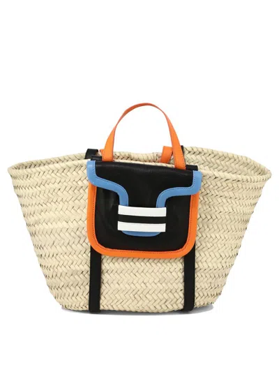 Pierre Hardy "alpha" Raffia Shoulder Bag In Black