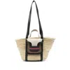Pierre Hardy Medium Raffia Leather-pocket Tote Bag In Brown