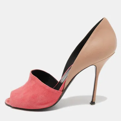 Pierre Hardy Beige/pink Leather And Suede Pumps
