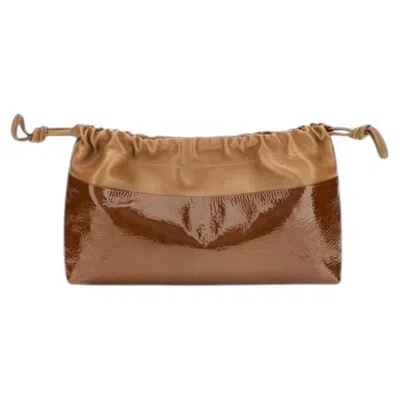 Pre-owned Pierre Hardy Bicolor Calf Leather Clutch � Bronze In Brown