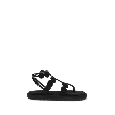 Pierre Hardy Black Calf Leather Bos Taurus Platform Sandals In Multi