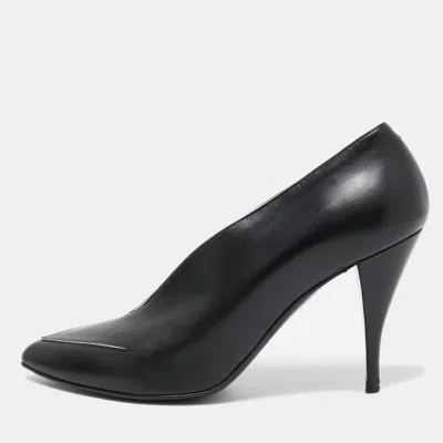 Pierre Hardy Black Leather V Neck Pointed Toe Pumps