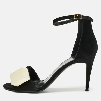 Pierre Hardy Black Suede Jq11 Embellished Ankle Strap Sandals Size 39
