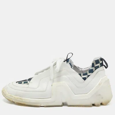 Pierre Hardy Black/white Leather And Canvas Vibe Sneakers In Multi