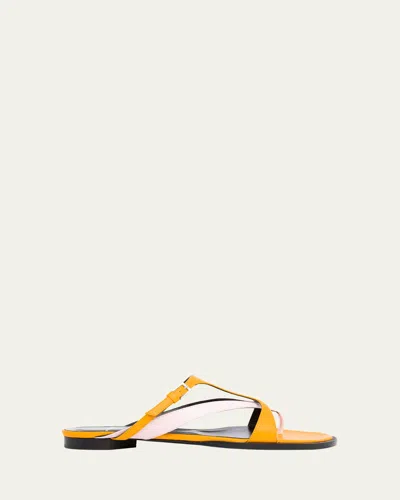 Pierre Hardy Brasilia Bicolor Leather Thong Sandals In Multi