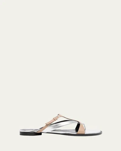 Pierre Hardy Brasilia Bicolor Leather Thong Sandals In Multi