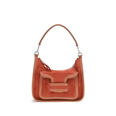 Pierre Hardy Brown Calf Leather Bos Taurus Shoulder Bag In Orange