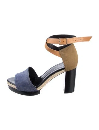 Pre-owned Pierre Hardy Canvas Colorblock Pattern Sandals In Neutral