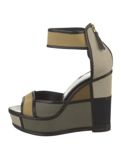 Pre-owned Pierre Hardy Canvas Printed Slingback Sandals In Multi