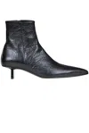 Pierre Hardy Crinckled Leather Ankle Boots In Black