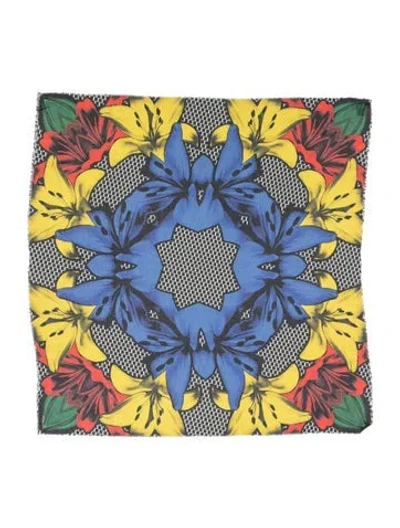Pre-owned Pierre Hardy Floral Print Scarf In Blue
