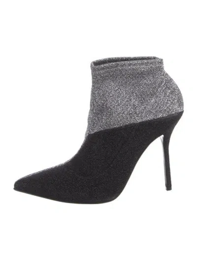 Pre-owned Pierre Hardy Glitter Mules In Silver