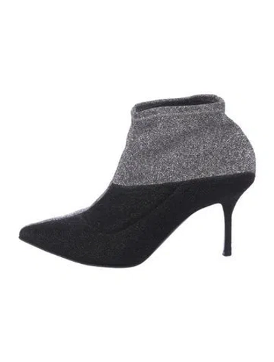 Pre-owned Pierre Hardy Glitter Mules In Silver