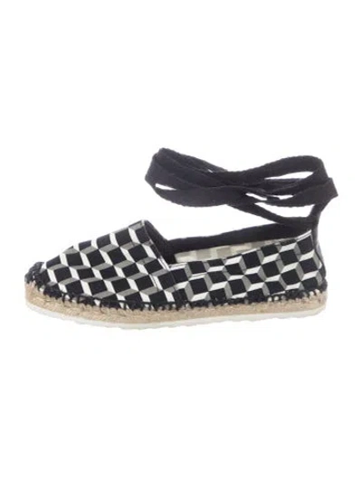 Pre-owned Pierre Hardy Graphic Print Braided Accents Espadrilles In Black