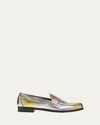 Pierre Hardy Hardy Colorblock Leather Loafers In Silver Pink