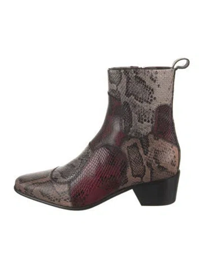 Pre-owned Pierre Hardy Leather Animal Print Boots In Neutrals