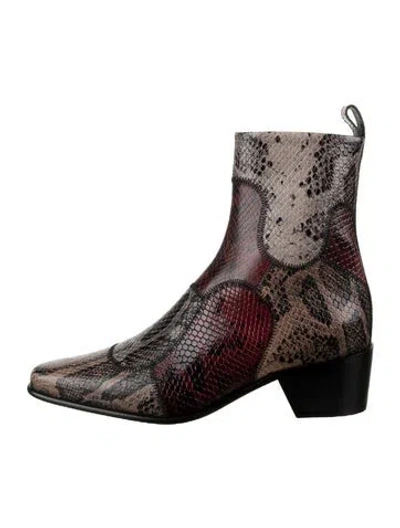 Pre-owned Pierre Hardy Leather Animal Print Boots W/ Tags In Neutrals